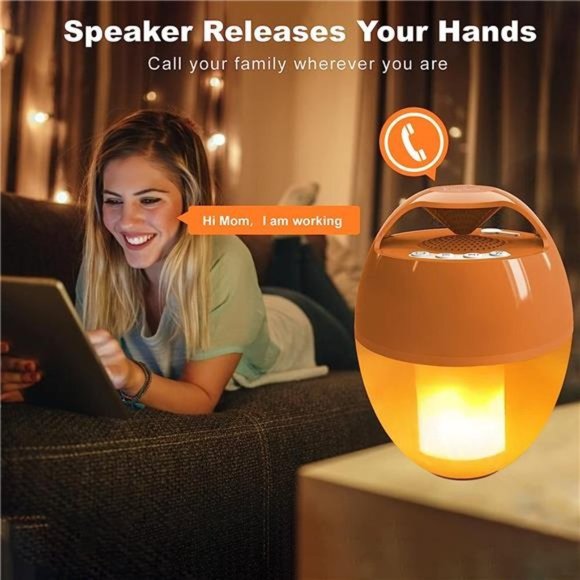 Bluetooth Speakers with Flame Lights, Portable Pool Speaker IP68 Waterproof - Picture 4 of 5